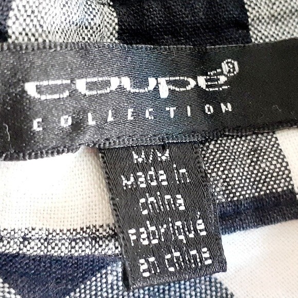 Coupe Collection Black and White Plaid Button Shirt Tie Waist Size Medium - Picture 11 of 15